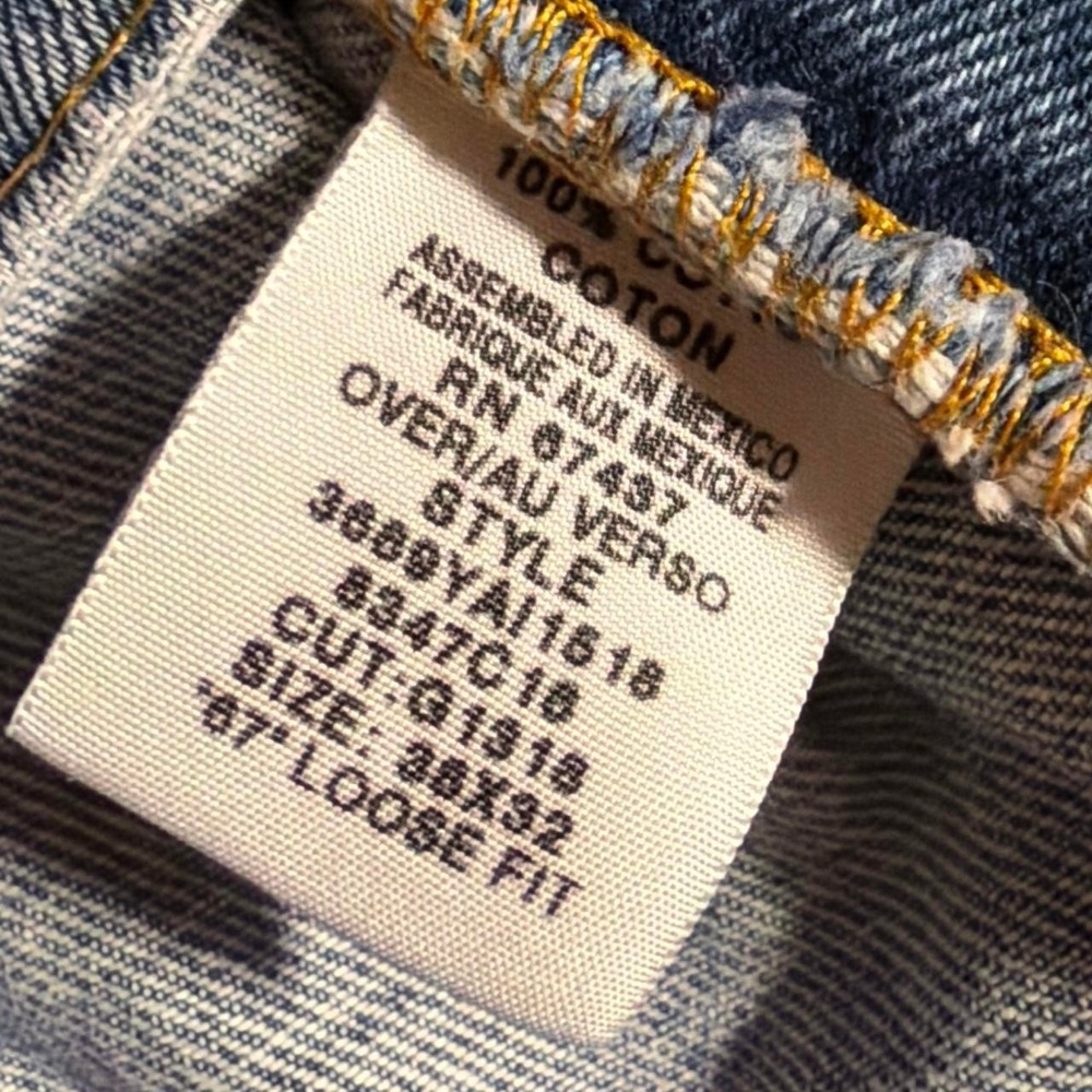 90s Vintage Polo Jeans Co. Ralph Lauren Denim Cutoff Shorts | Blue | 38 - Picture 5 of 7